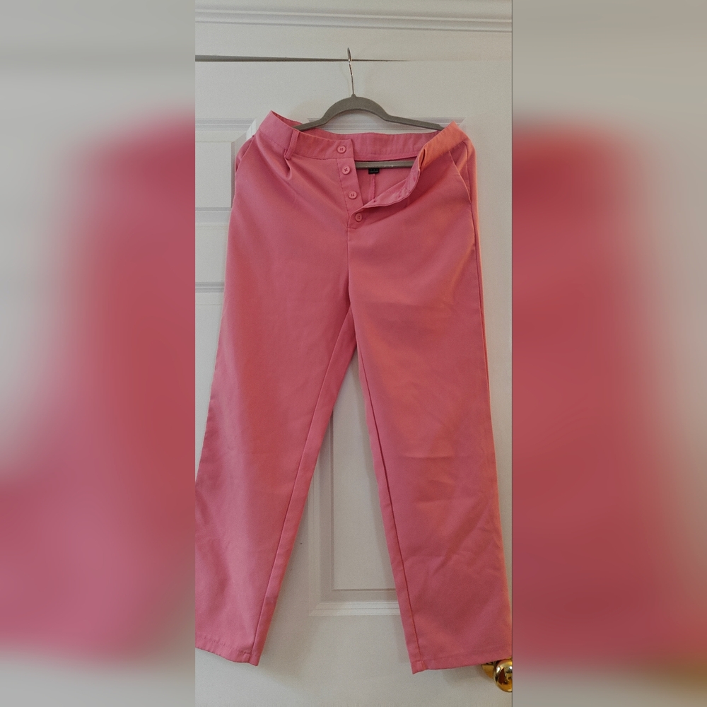 SHEIN Pink Straight Leg Pants